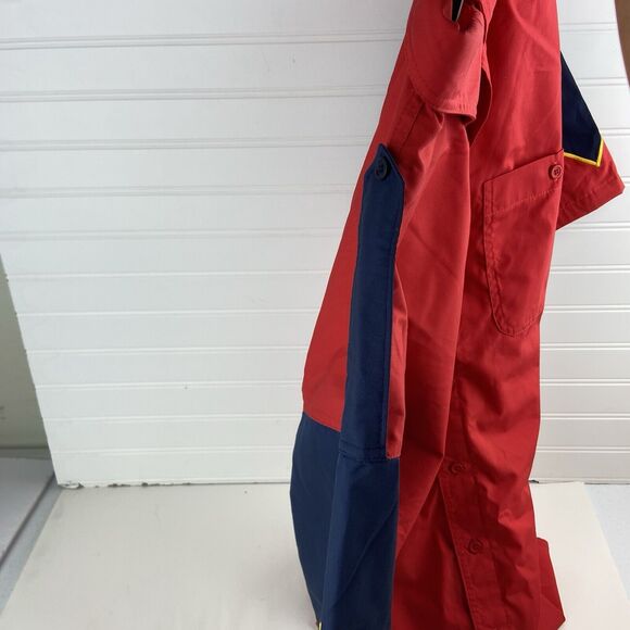 VTG Flames Western Bowling Fishing Button Up Red Shirt Mens Size XL Pro Wear One - Picture 5 of 13